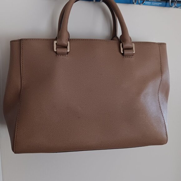 Michael Kors Kellen Medium Saffiano Leather Satchel Tote Bag Dark khaki - Picture 2 of 8